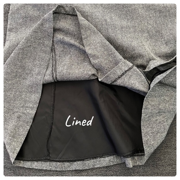 H&M Gray Wool‎ Blend Zip Closure A Line Skirt Size 14 - Picture 6 of 11